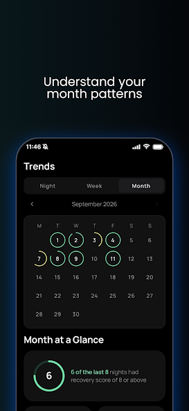 Dozee Home monthly trends calendar