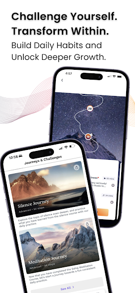 Art of Living journeys and challenges screen